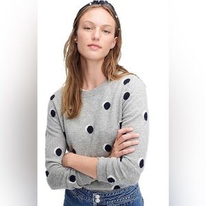 J. Crew cashmere polka dot sweater XS